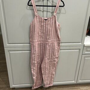 Rag & Bone Pink Pinstripe Linen-Blend Jumpsuit Sz 8